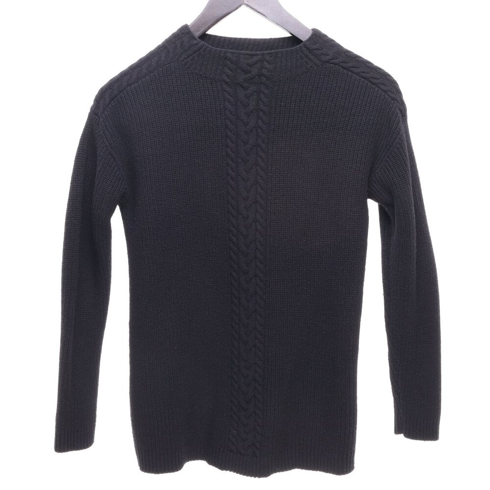 Talbots Cable Knit Pullover Crewneck Sweater Lambs Wool Blend • S • Black